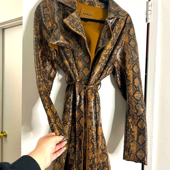 Blank NYC Jackets & Blazers - Blank NYC pleather snakeskin trench coat, size L brand new w tags